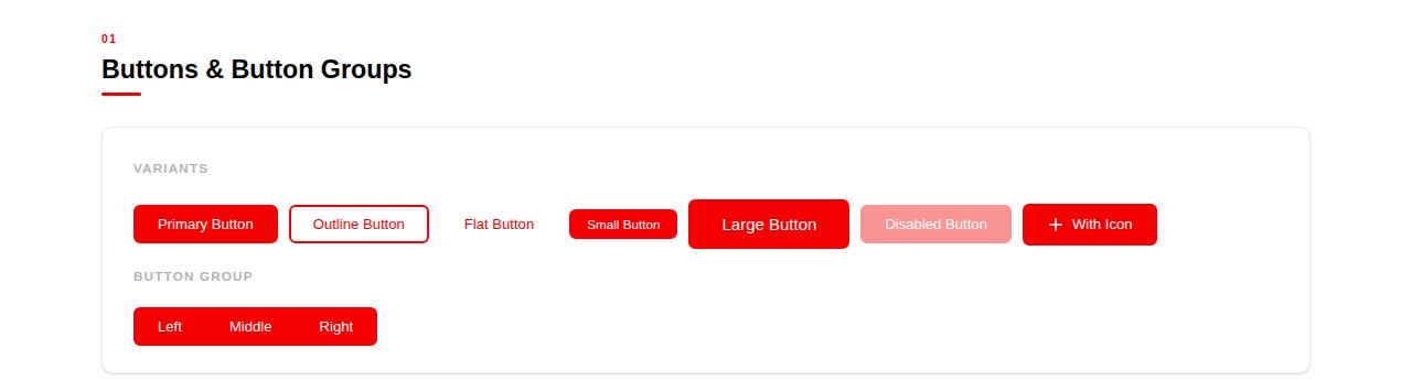 Button and button group component variants