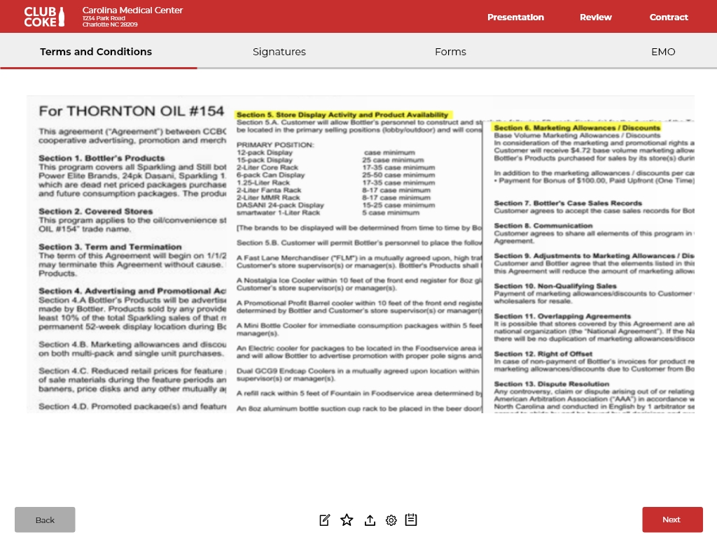 Full Terms and Conditions contract presentation