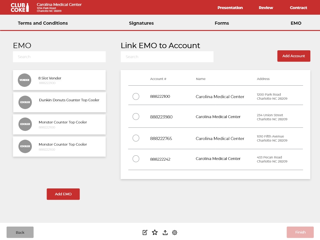 EMO equipment linking workflow